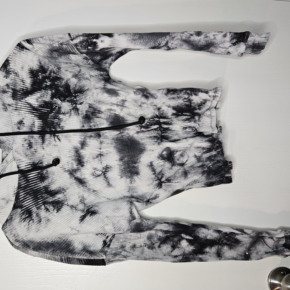 Say What? Black and White Tie-Dye Hoodie
